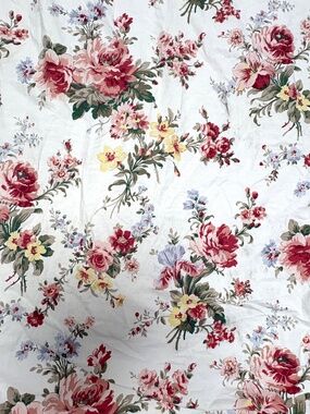 sheet RALPH LAUREN PETTICOAT vintage all cotton ONE twin fitted floral